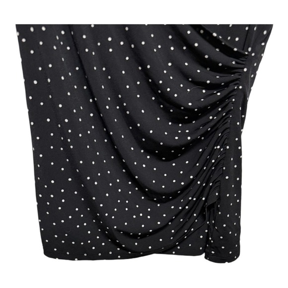 White House Black Market Faux Buttons Shoulder Tank Faux Wrap Polka Dot Size S - Picture 3 of 6